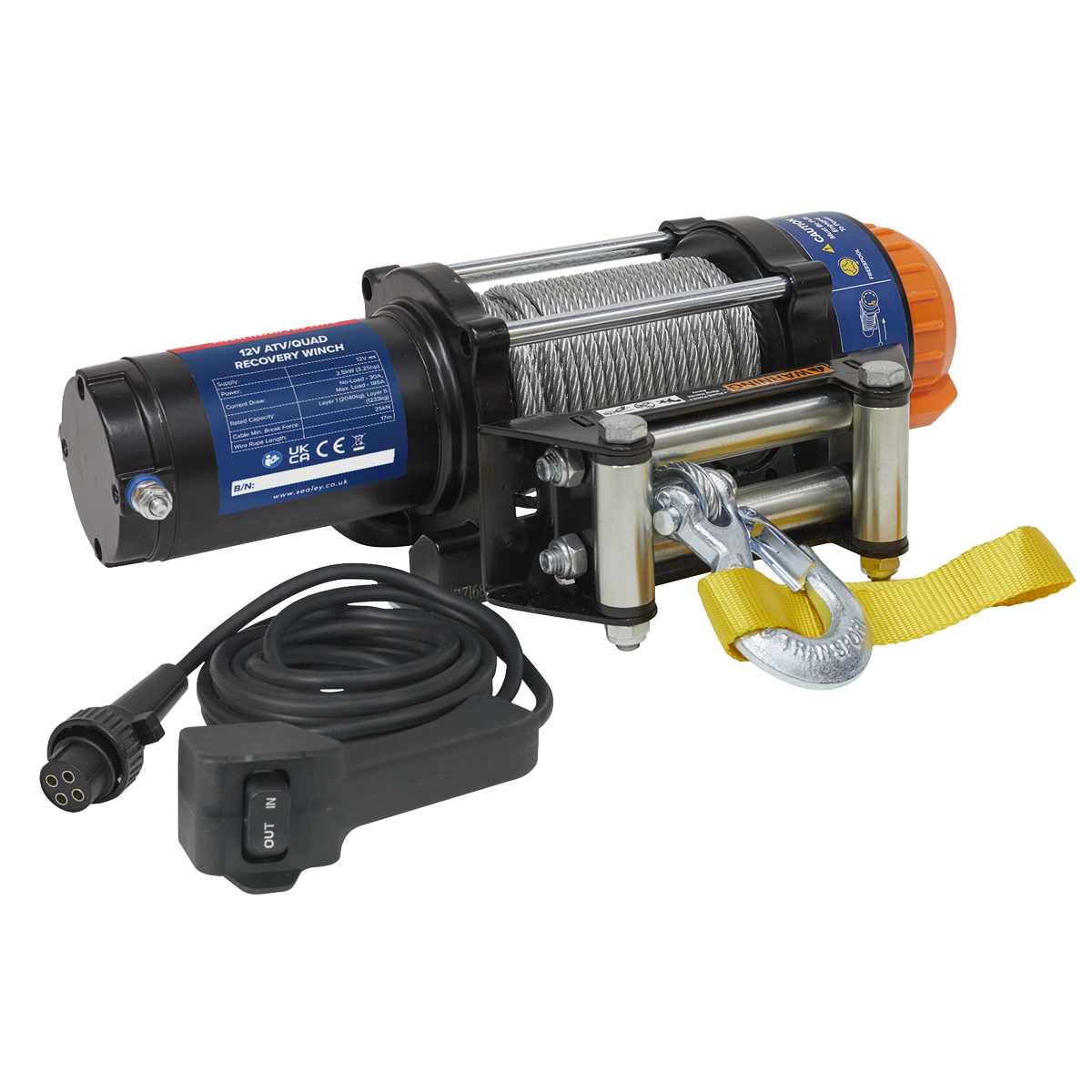 ATV/Quad Recovery Winch 2040kg (4500lb) Line Pull 12V ATV2040