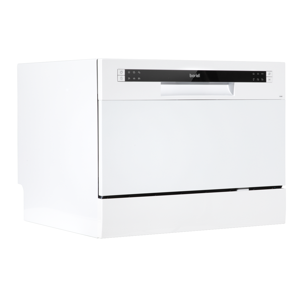 Baridi Compact Tabletop Dishwasher 6 Place Settings, 6 Programmes, Low Noise, 6.5L Cycle, Start Delay - White DH83