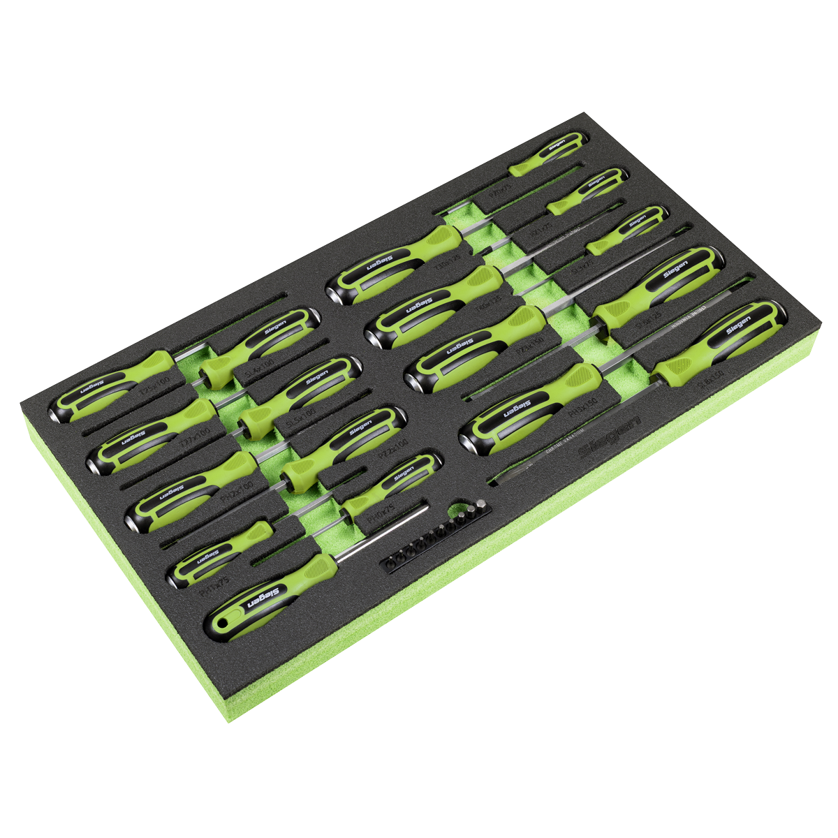 Siegen Hammer-Thru Screwdriver, Bit Driver & Bit Set with Tool Tray 28pc S01281