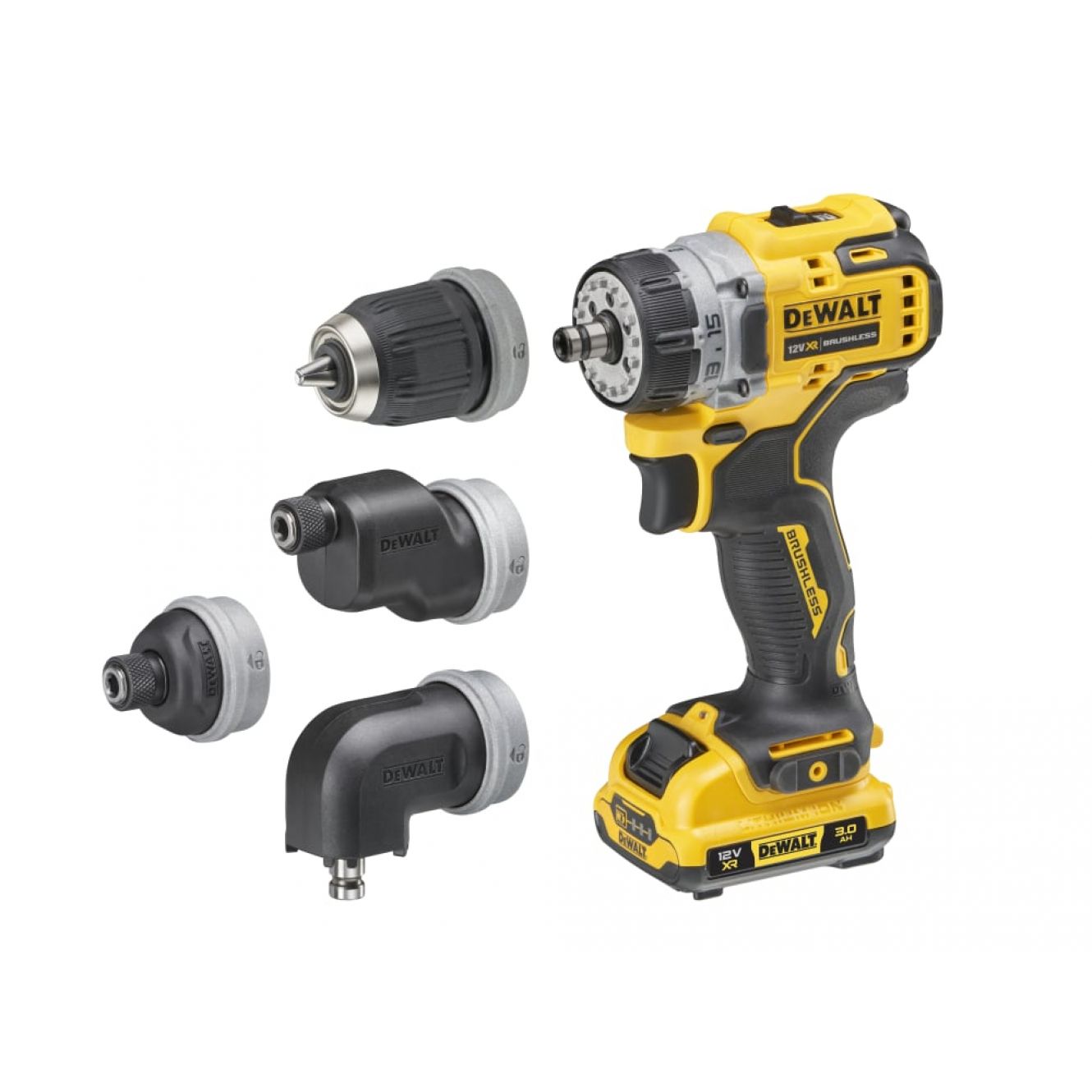 DCD703L2T XR BL Multi-head Drill Driver 12V 2 x 3.0Ah Li-ion DEWDCD703L2T