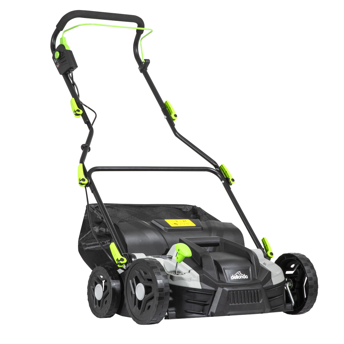 Dellonda 1500W Electric 2-in-1 Scarifier with 5-Heights, 36cm Cutting Diameter, 45L Grass Collection Bag, 10m Mains Cable, Hand Push - DG216 DG216
