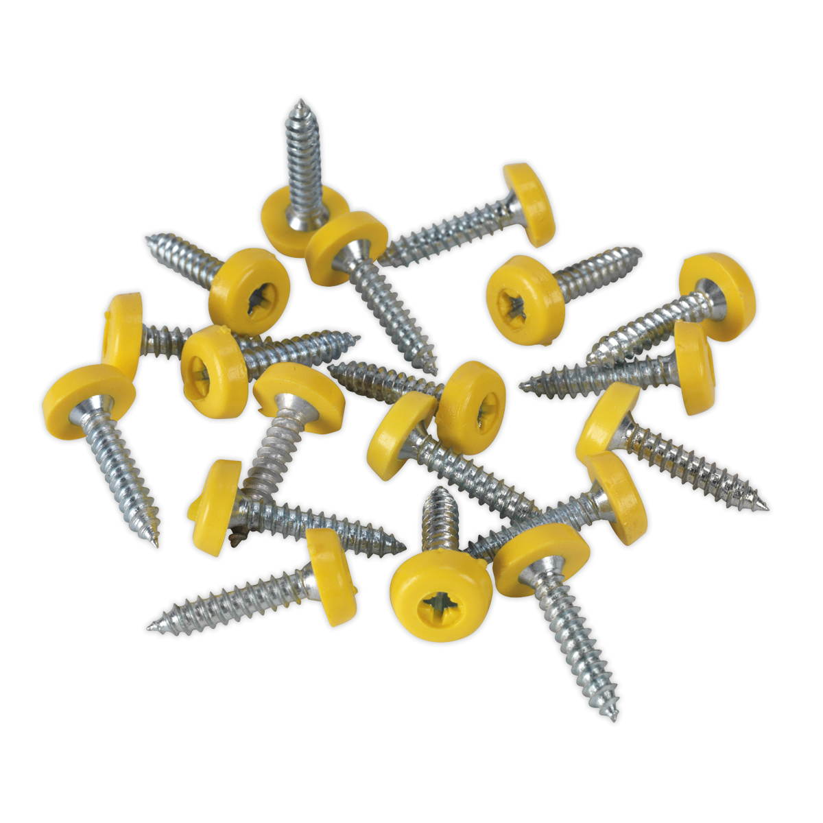Numberplate Screw Plastic Enclosed Head 4.8 x 24mm Yellow Pack of 50 PTNP6