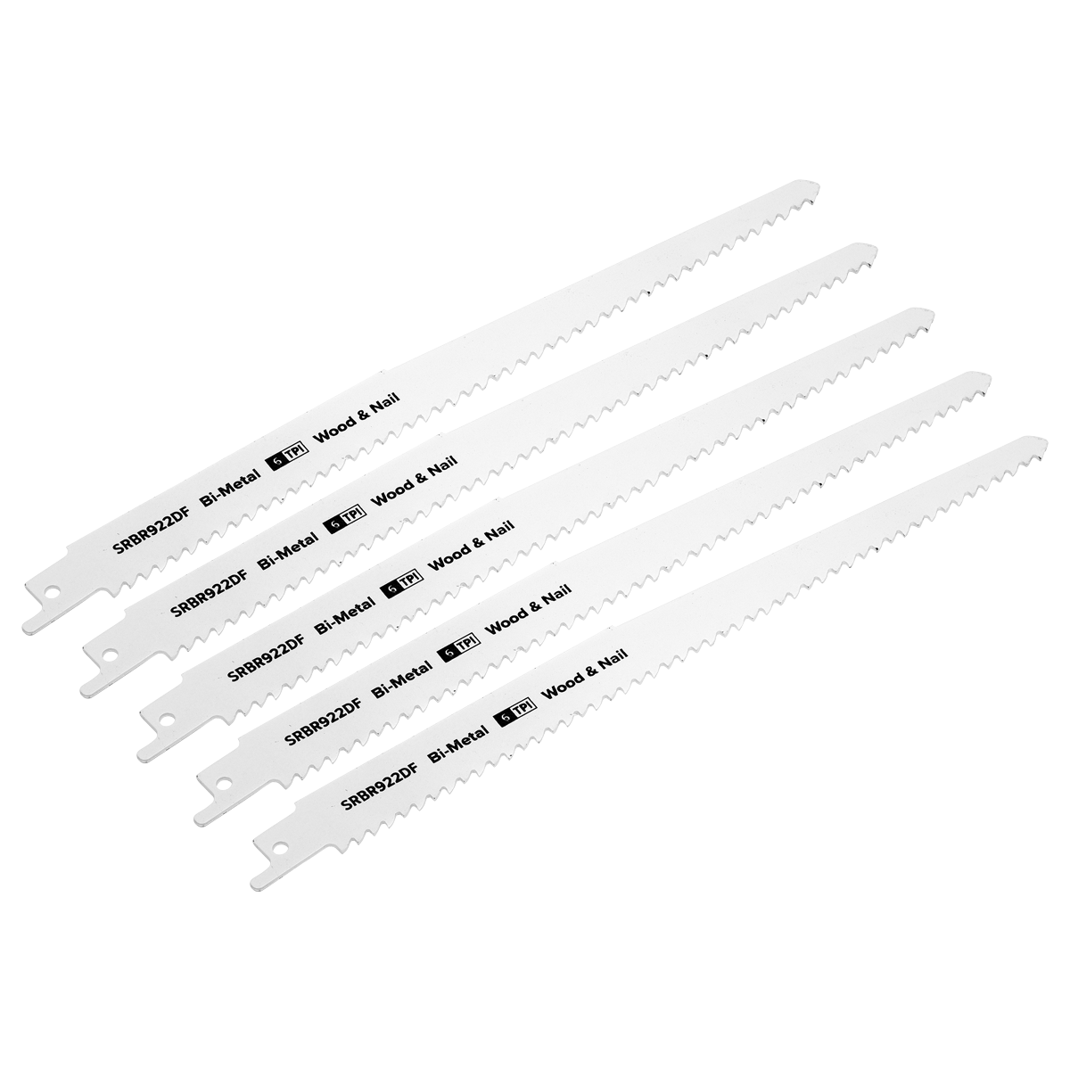 Reciprocating Saw Blade Wood & Nail 230mm 6tpi - Pack of 5 SRBR922DF
