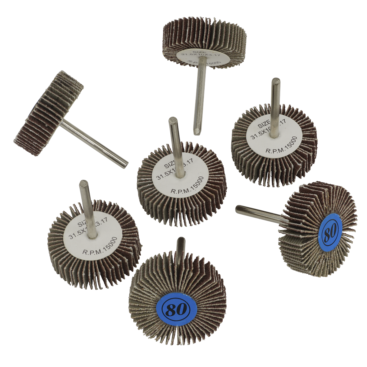Rotary Tool Flap Wheel Set 7pc Ø30mm RTA7FW