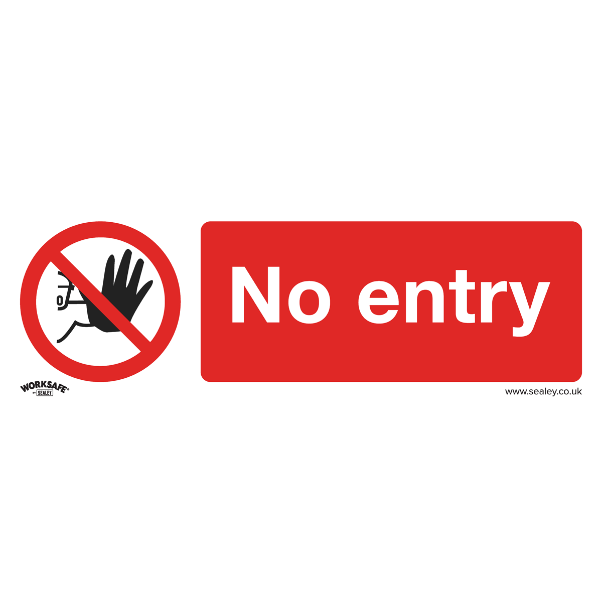 Prohibition Safety Sign - No Entry - Self-Adhesive Vinyl - Pack of 10 SS14V10
