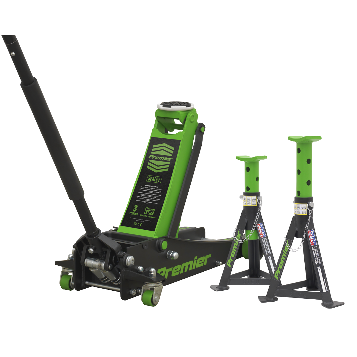 Trolley Jack 3tonne & Axle Stands (Pair) 3tonne per Stand Combo 3040AGCOMBO1