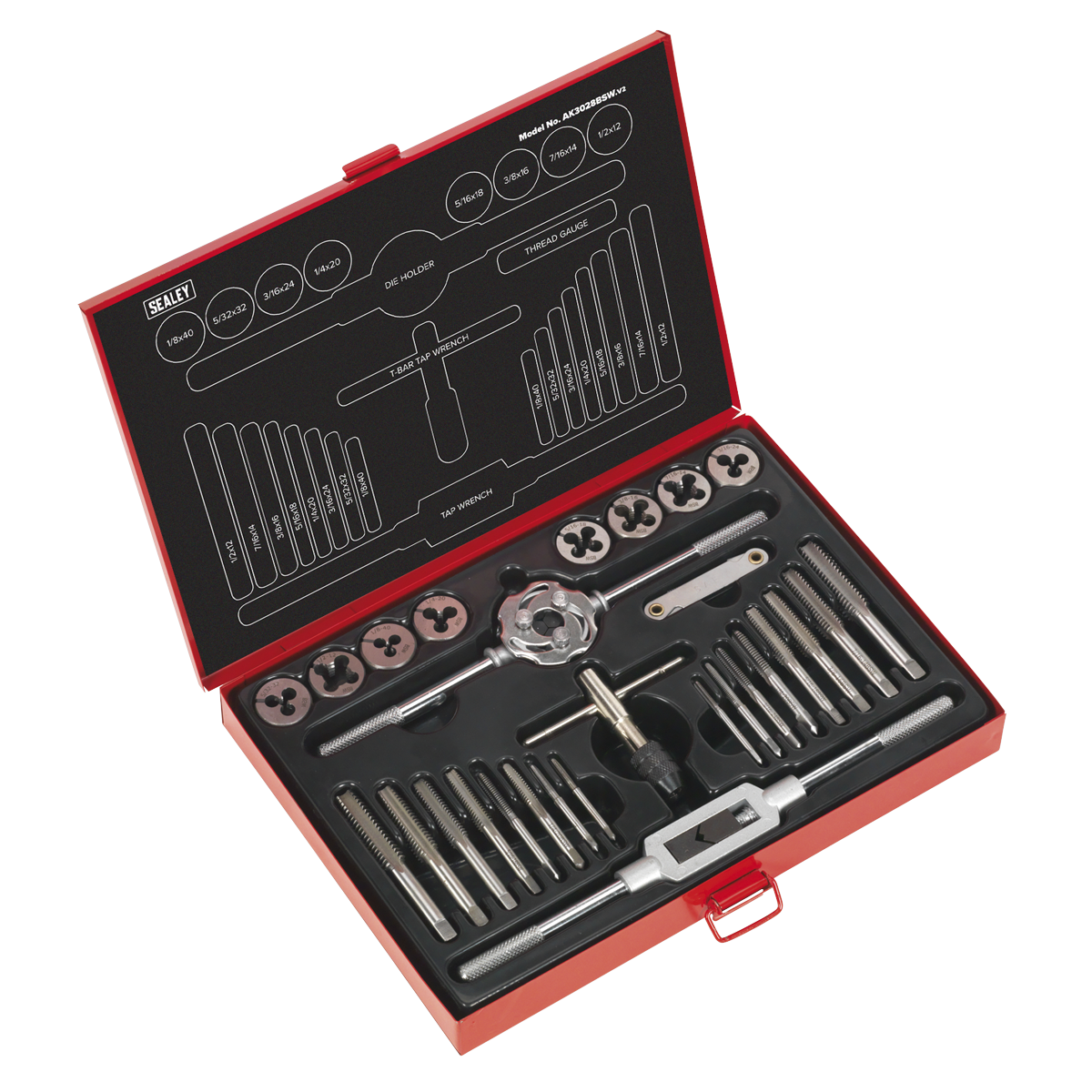 Tap & Die Set 28pc Split Dies Imperial BSW AK3028BSW