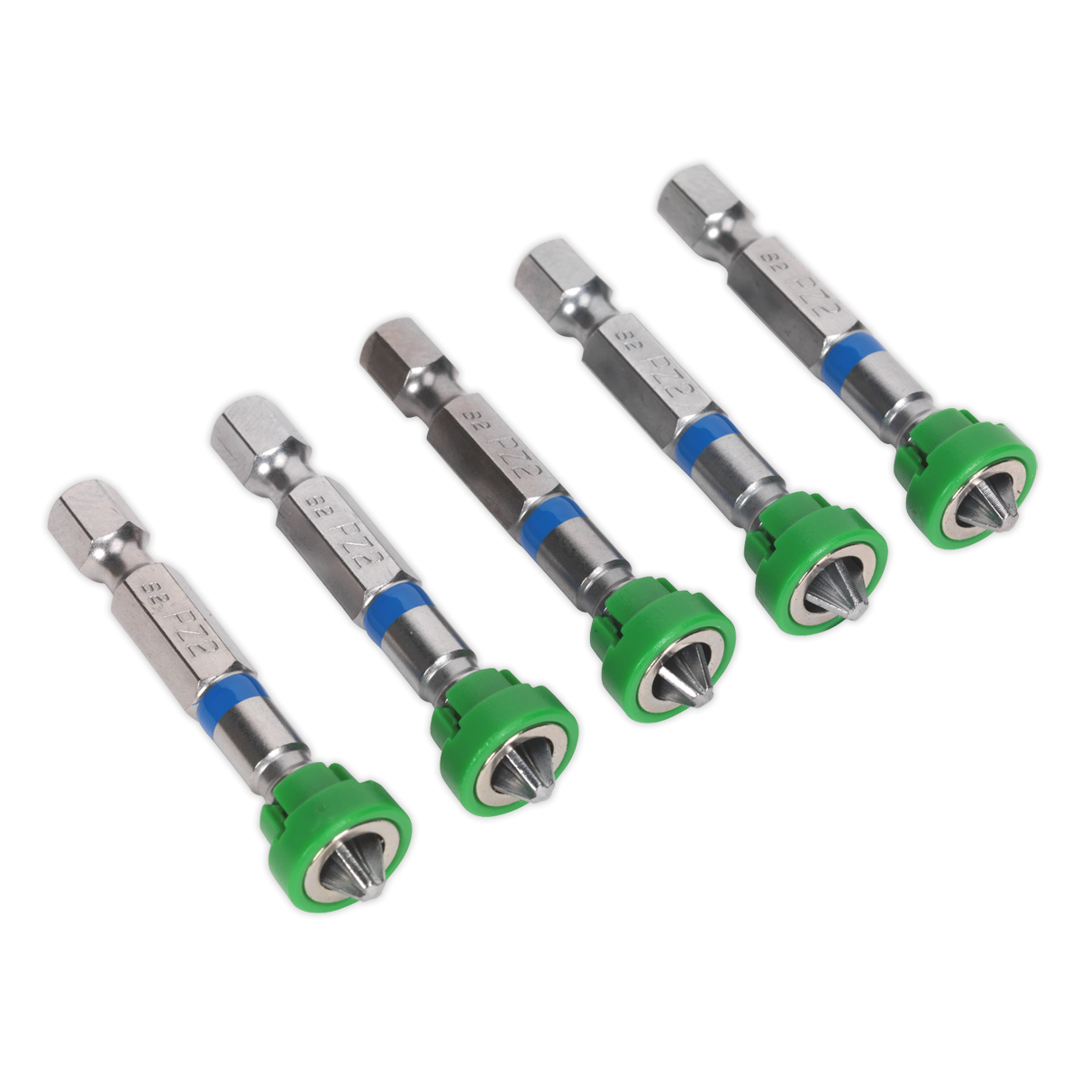 Power Tool Bit Pozi #2 with Magnetic Holder S2 50mm Pack of 5 AK210523