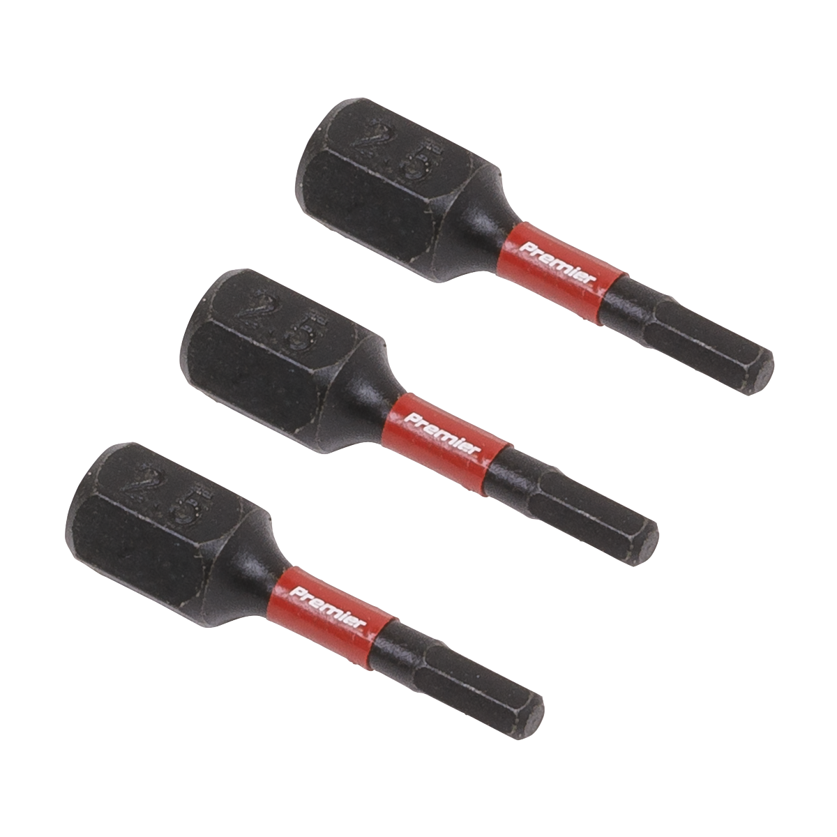 Hex 2.5mm Impact Power Tool Bits 25mm - 3pc AK8210