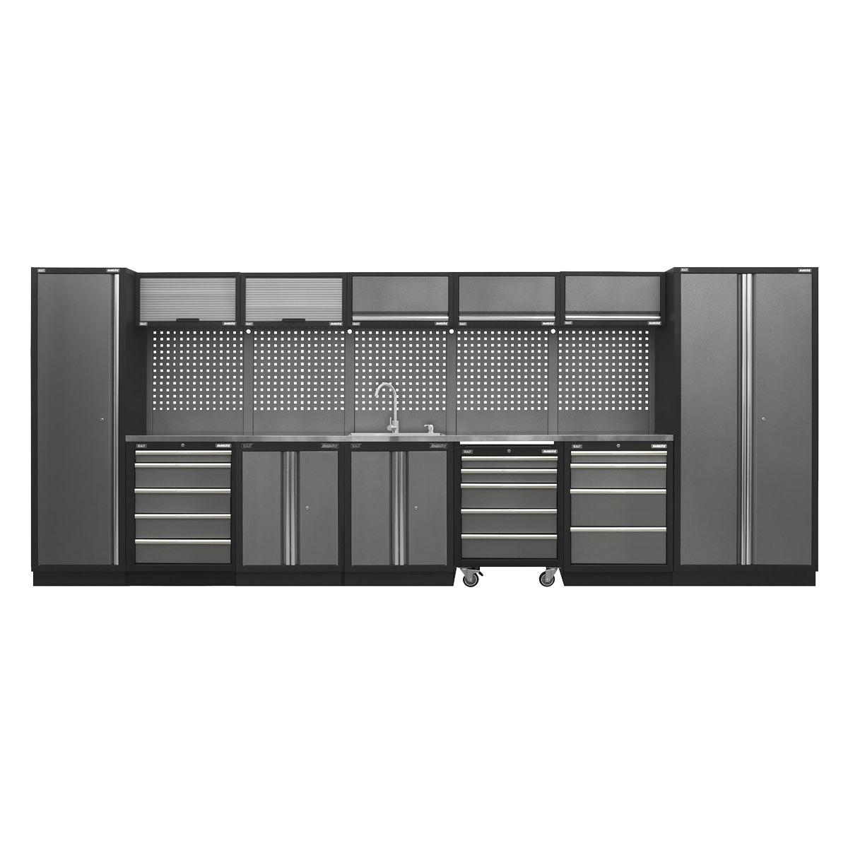 Superline PRO® 4.9m Storage System - Stainless Worktop APMSSTACK17SS