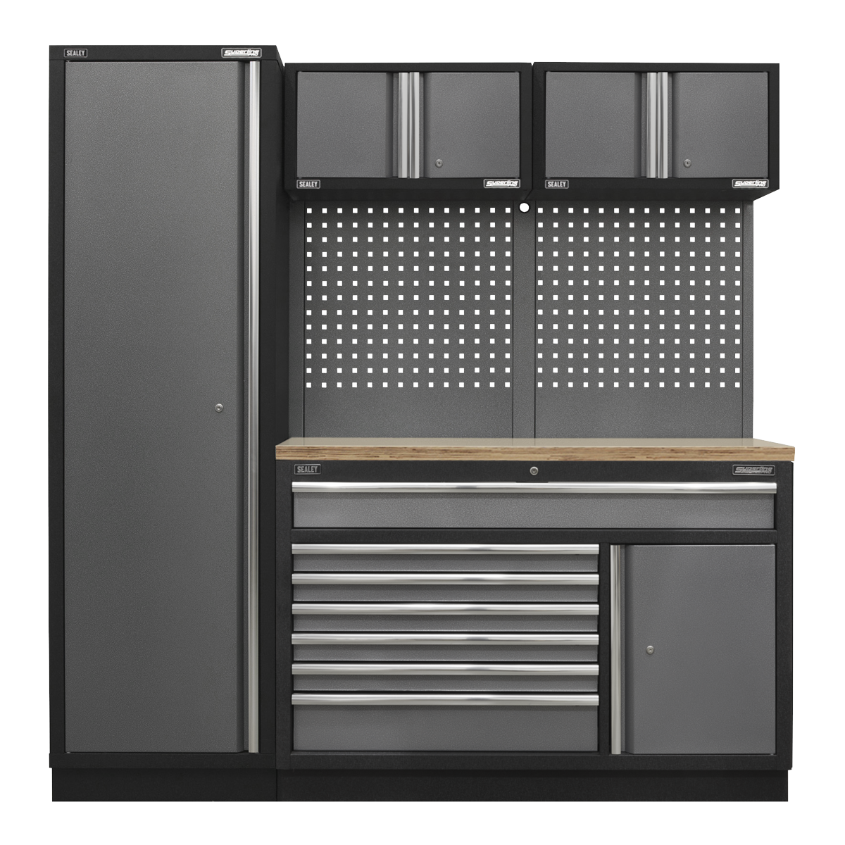Superline PRO® 1.96m Storage System - Pressed Wood Worktop APMSSTACK10W