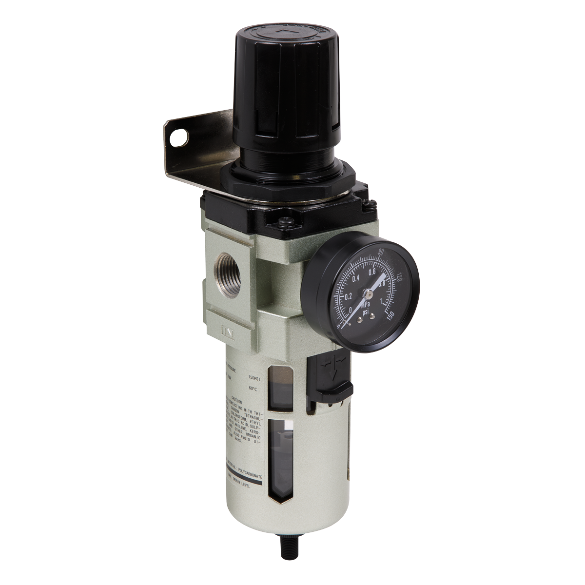 Air Filter/Regulator Auto Drain Max Airflow 140cfm SA206FRAD