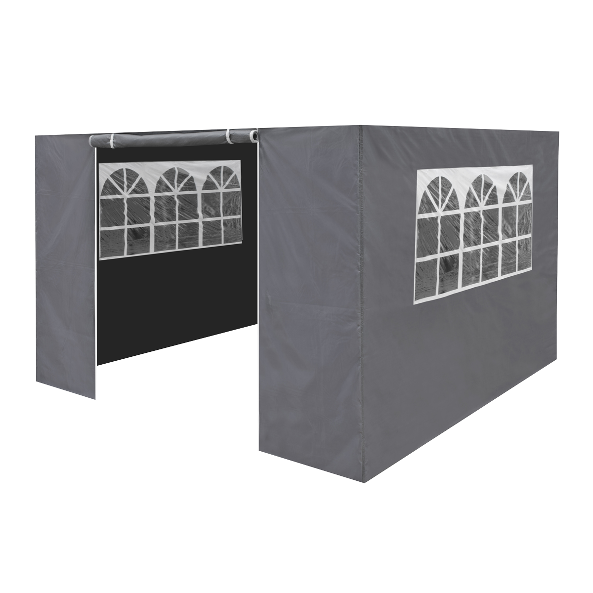 Dellonda Premium Side Walls/Doors/Windows for Gazebo/Marquee, Fits 2 x 2m Models - Grey DG145
