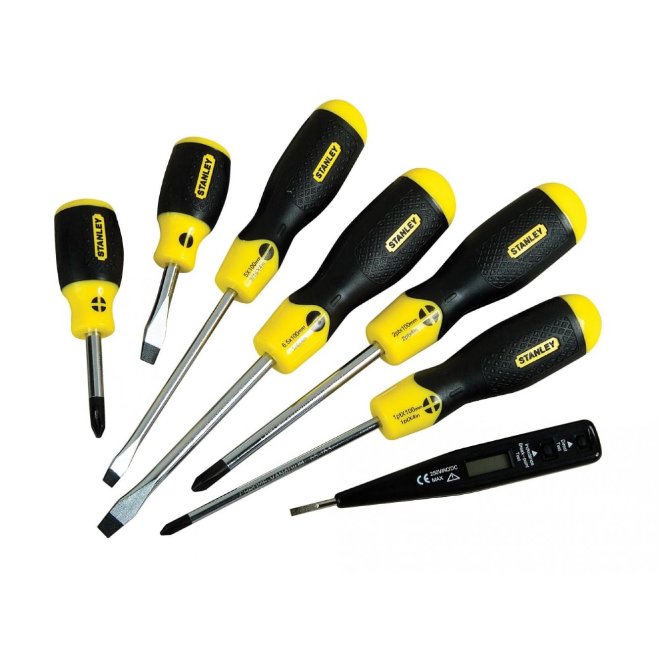 Cushion Grip Screwdriver Set, 7 Piece/Voltage Tester STA065009