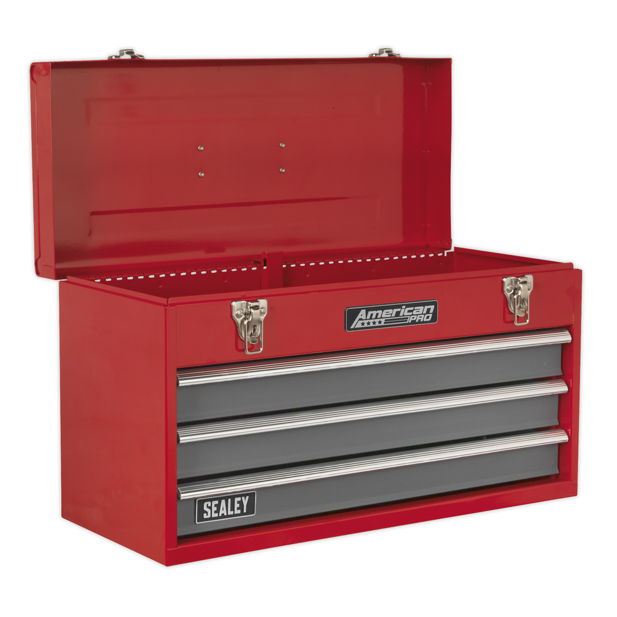 Tool Chest 3 Drawer Portable with Ball-Bearing Slides - Red/Grey AP9243BB