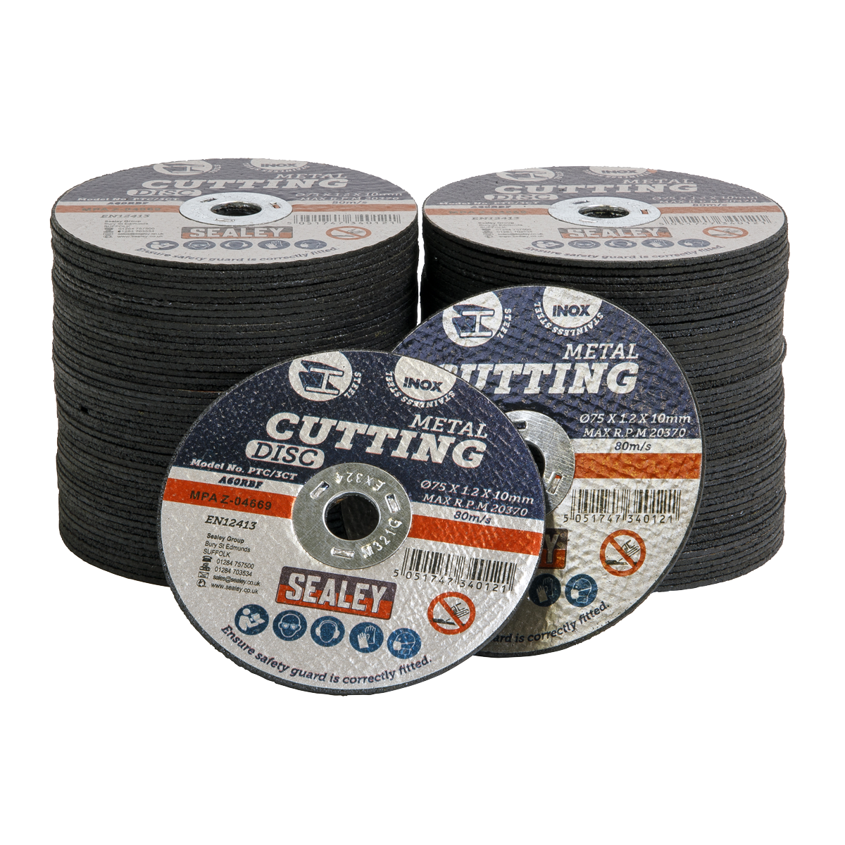 Cutting Disc Pack of 100 Ø75 x 1.2mm Ø10mm Bore PTC/3CT100