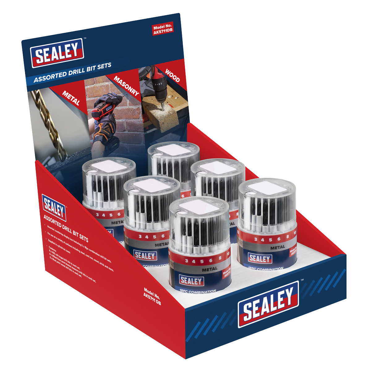 Drill Bit Sets Combination Display Box of 6 AK5711DB