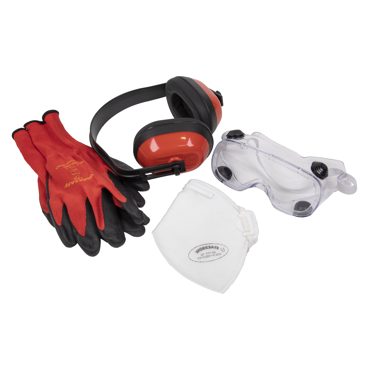 Flexi Grip Gloves, FFP1 Mask, Goggles & Ear Defenders SEP2