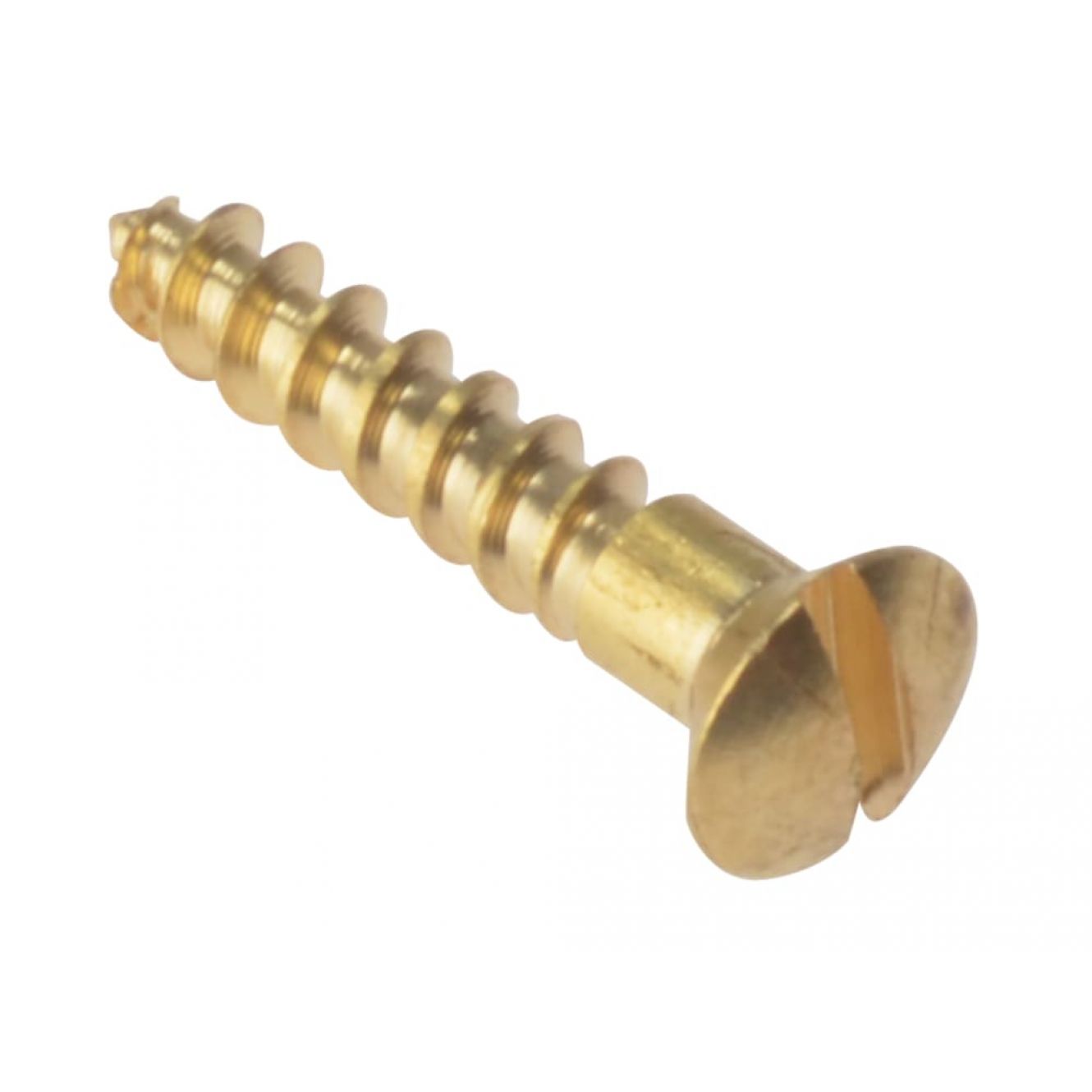 Wood Screws, Slotted, Raised Head, Brass