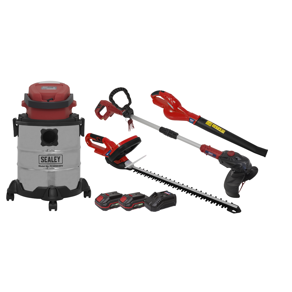 4 x 20V SV20 Series Cordless Garden Power Tool Combo Kit - 2 Batteries CP20VCOMBO3