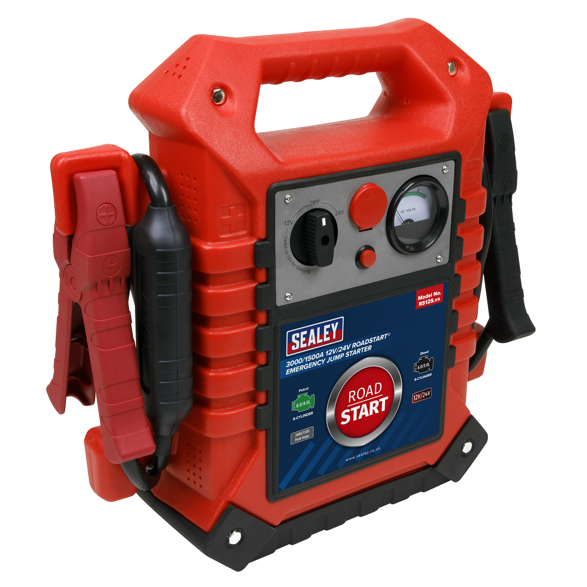 RoadStart® Emergency Jump Starter 12/24V 3000/1500 Peak Amps RS125