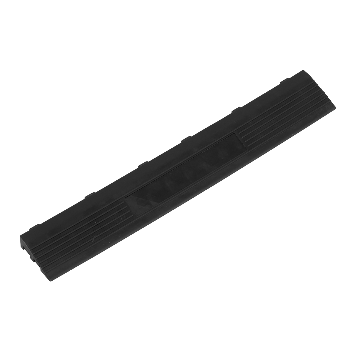 Polypropylene Floor Tile Edge 400 x 60mm Black Female - Pack of 6 FT3EBF