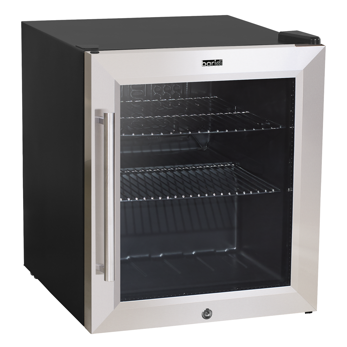 Baridi 50L Tabletop Drinks Fridge, Mini Beer Cooler, Glass Door, Stainless Steel DH75