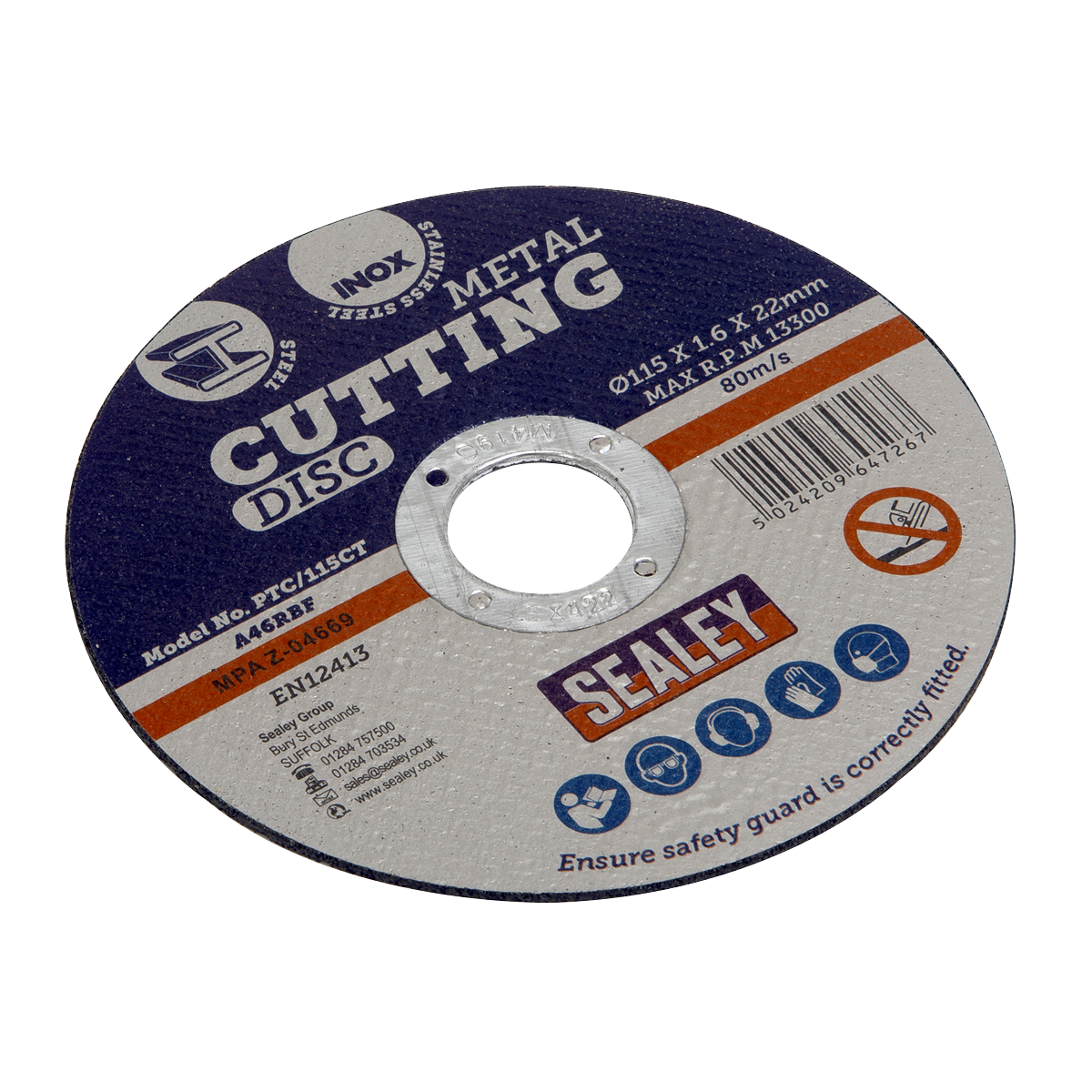 Cutting Disc Ø115 x 1.6mm Ø22mm Bore PTC/115CT