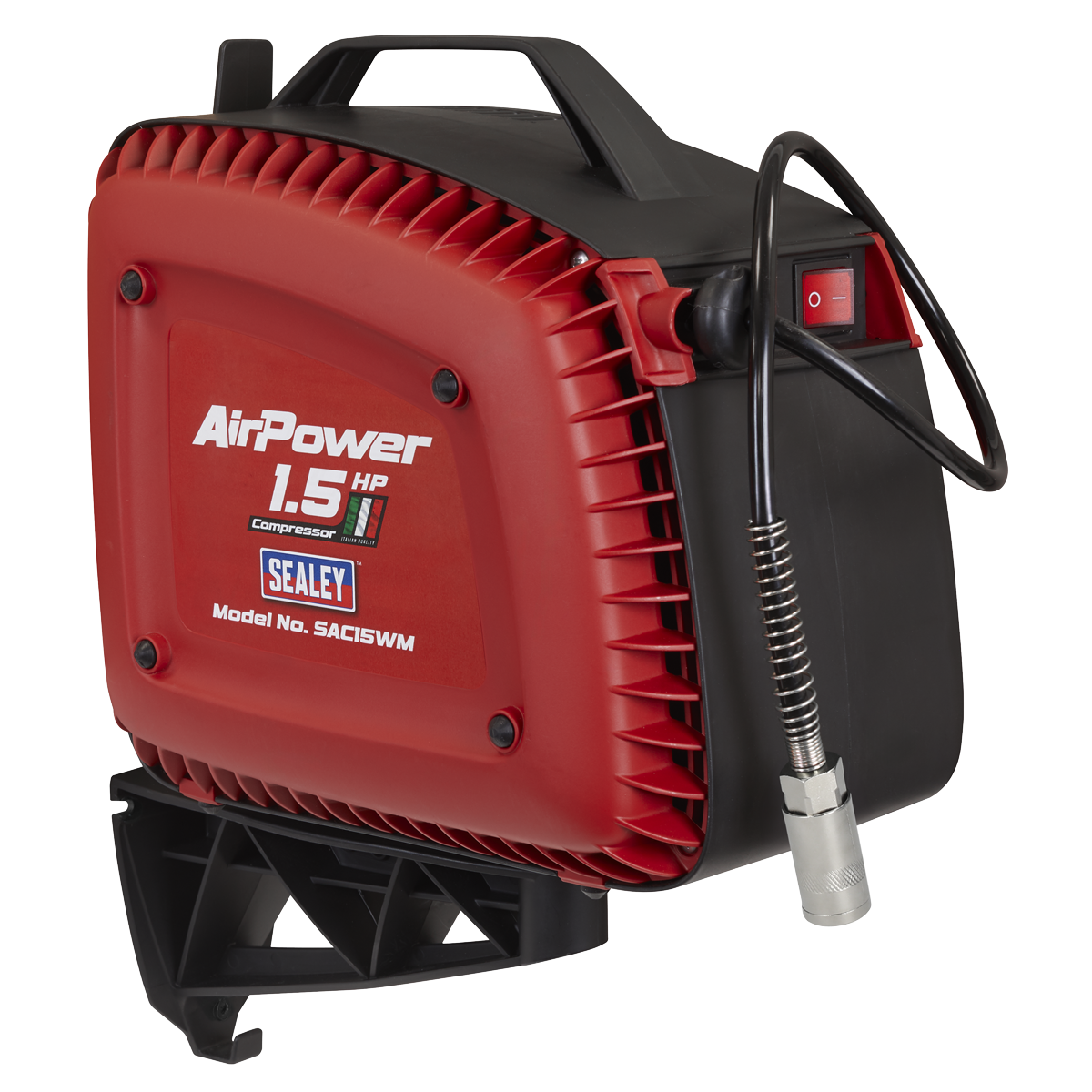 Wall Mounting Oil Free Air Compressor 1.5hp with 7m Retractable Hose Reel SAC15WM