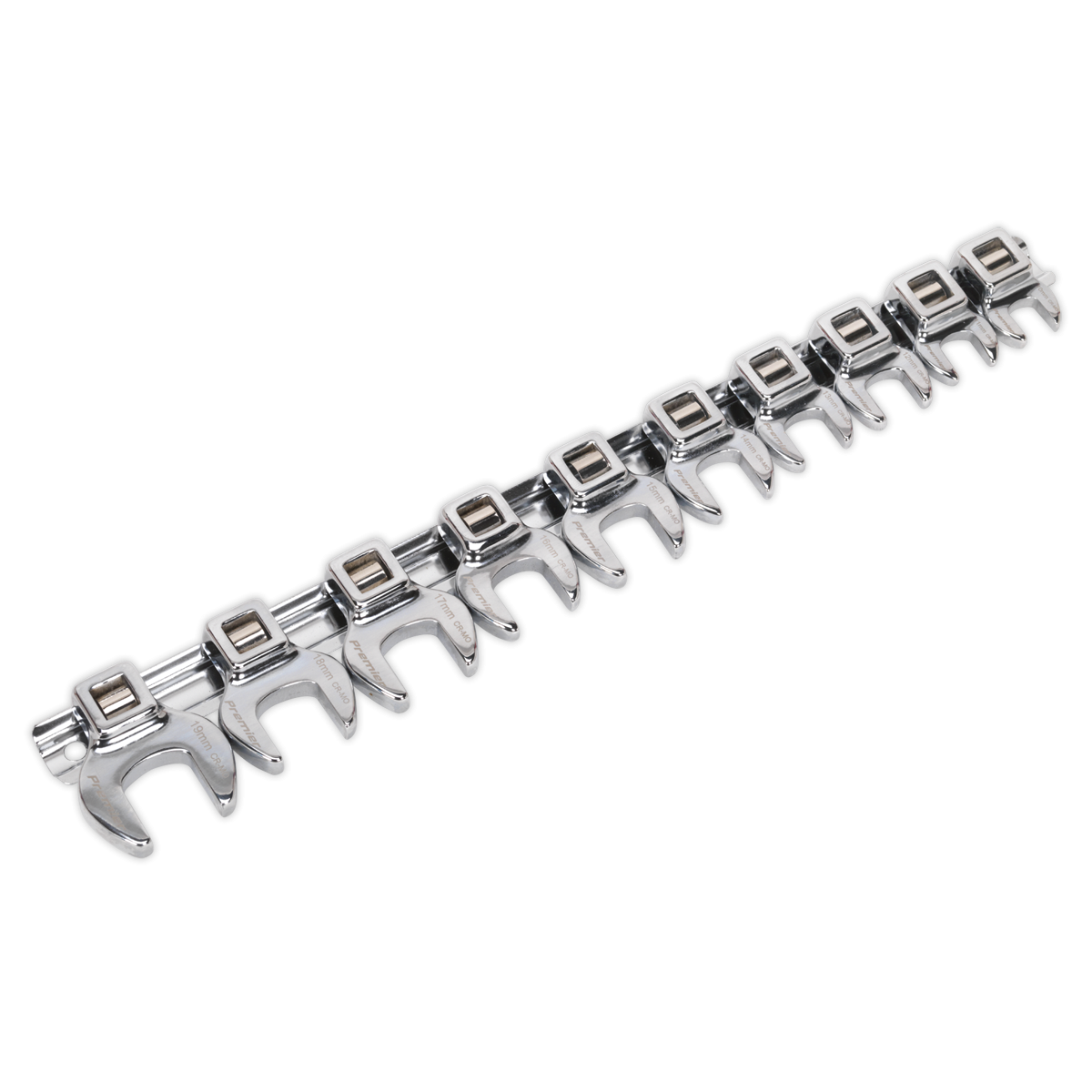 Crow's Foot Open-End Spanner Set 10pc 3/8"Sq Drive Metric AK5989