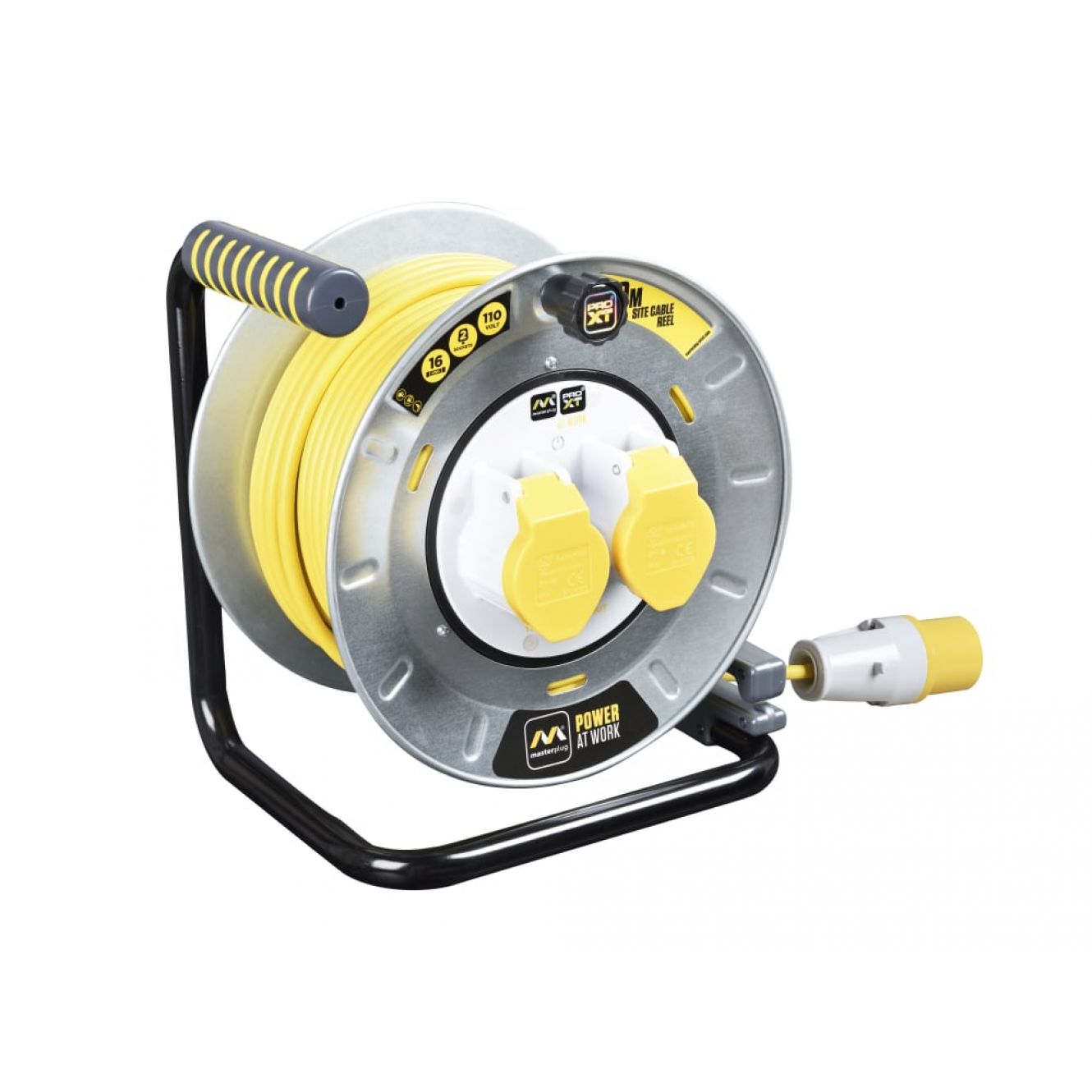 PRO-XT Metal Cable Reel 110V 16A Thermal Cut-Out 30m MSTOTMU30162