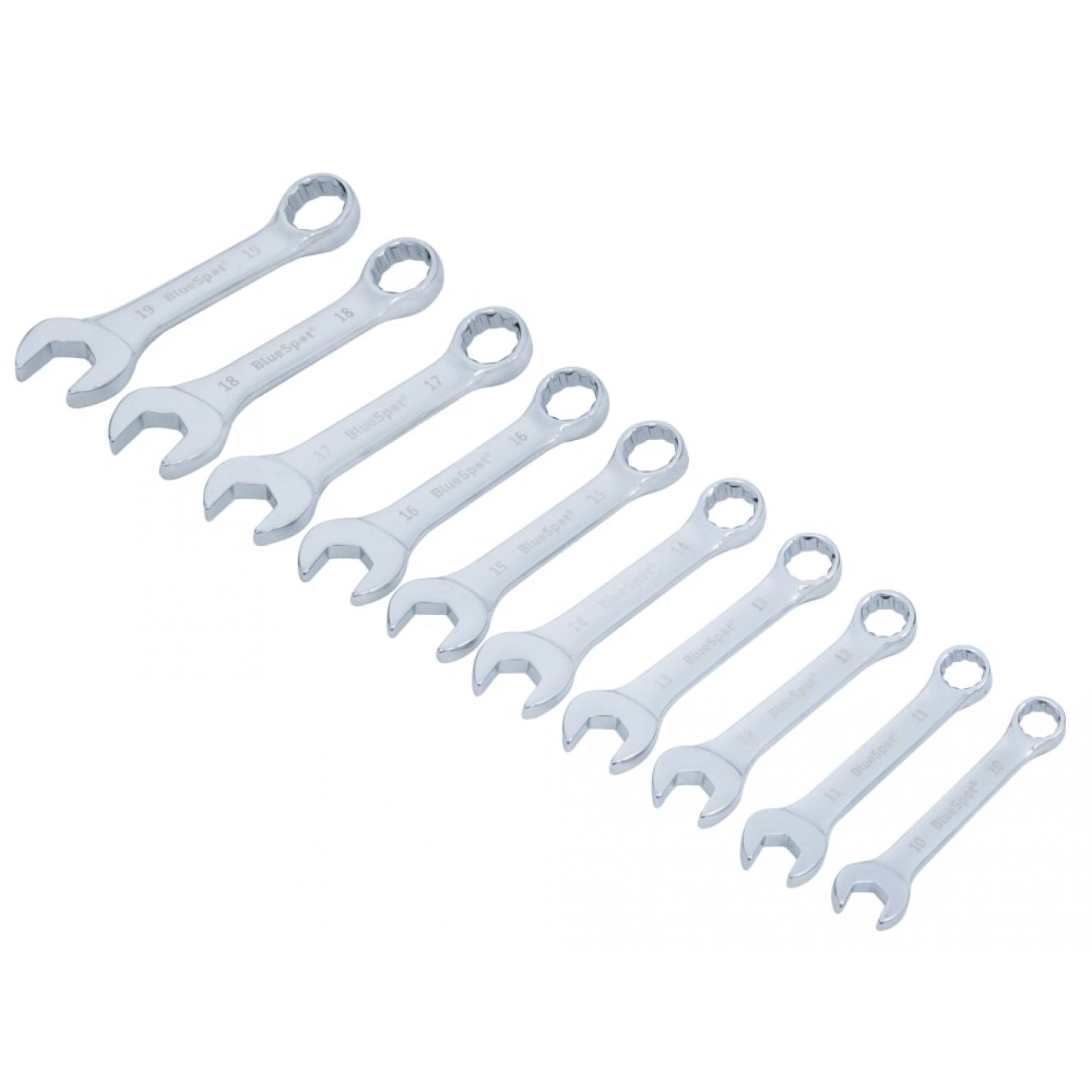 Stubby Combination Spanner Set, 10 Piece B/S04110