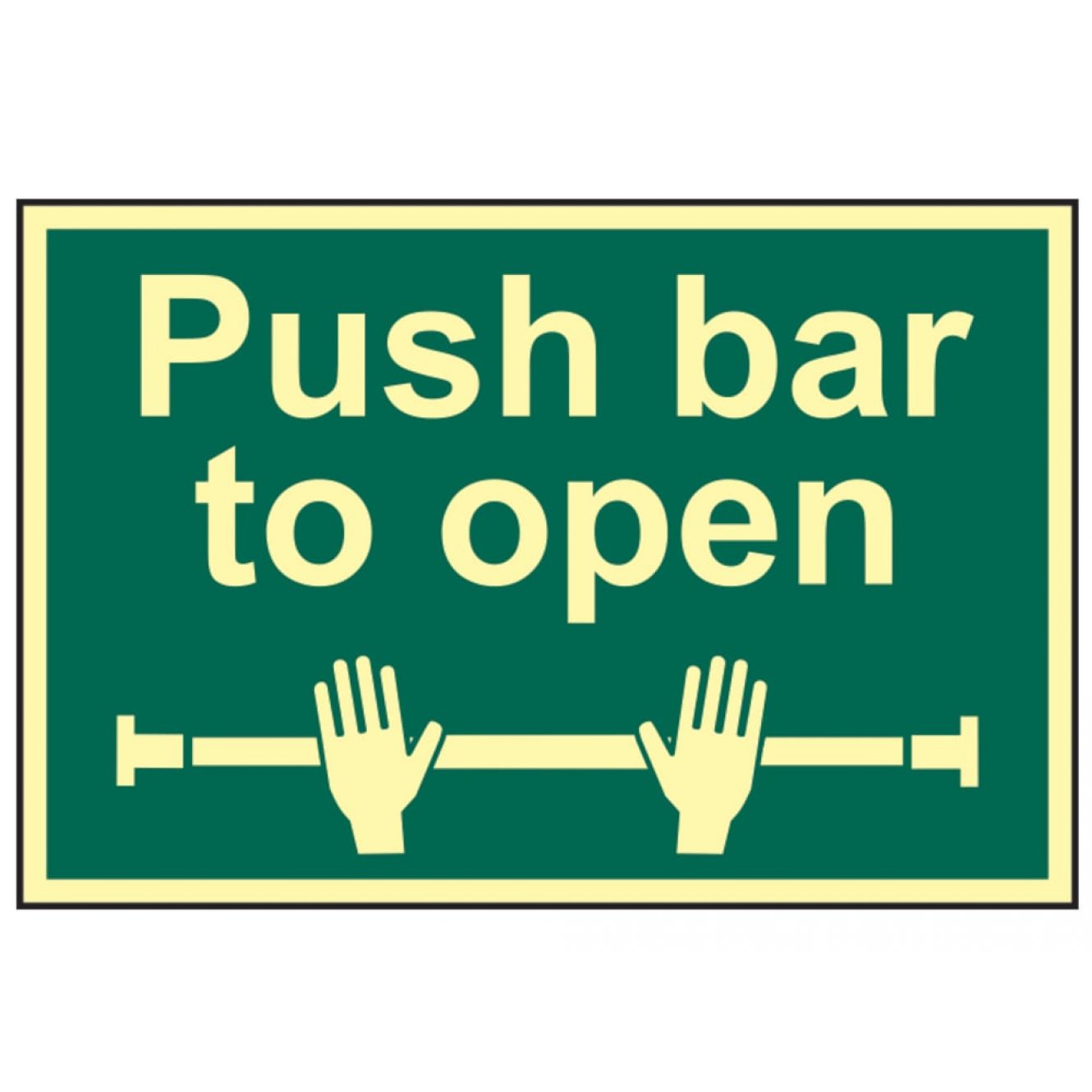 Push Bar To Open - Photoluminescent 300 x 200mm SCA1584