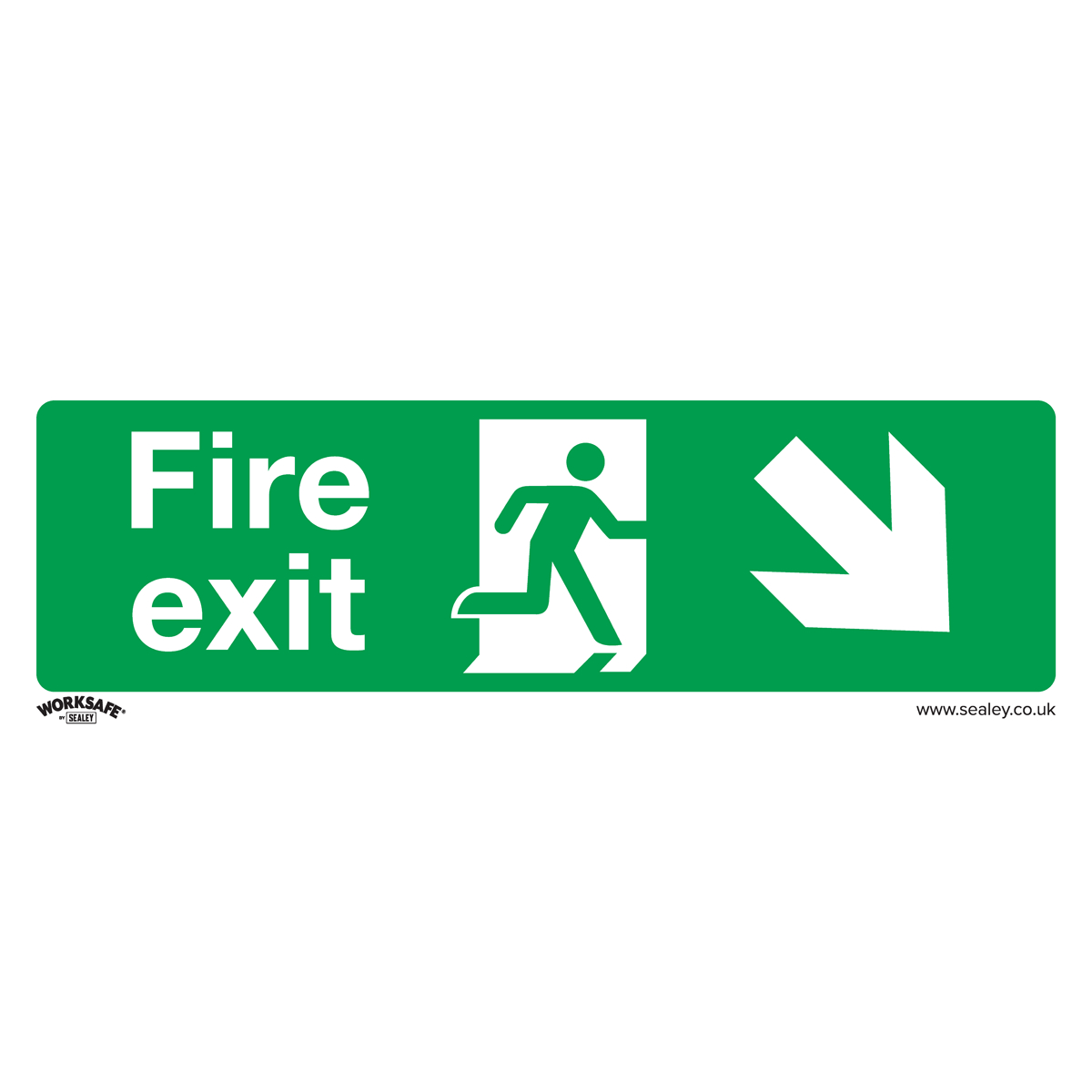 Safe Conditions Safety Sign - Fire Exit (Down Right) - Self-Adhesive Vinyl SS36V1