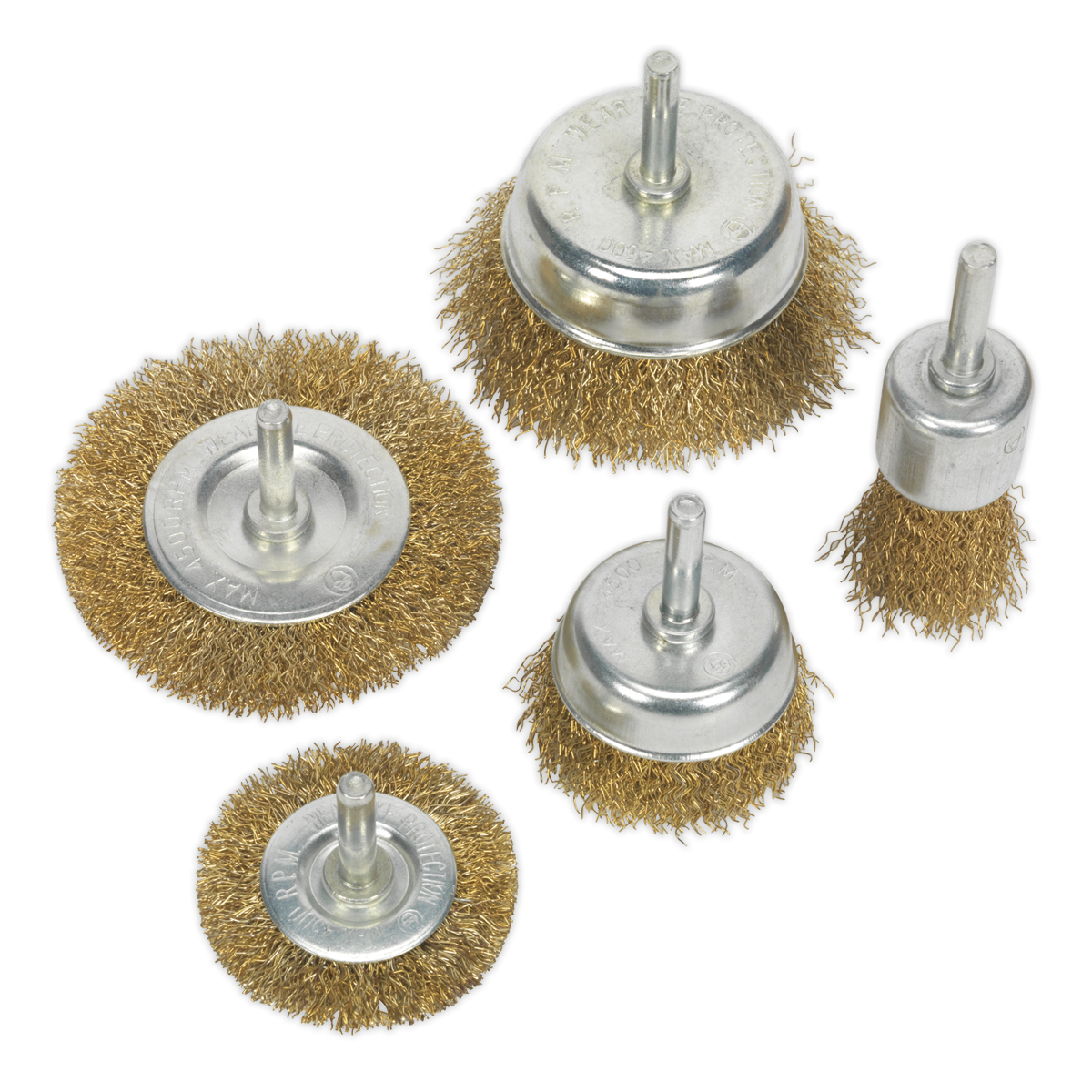 Wire Brush Set 5pc Brassed BWBS05