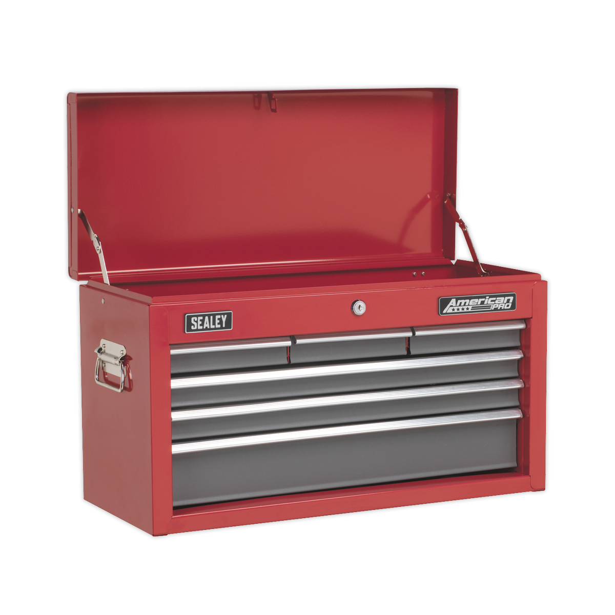 Topchest 6 Drawer with Ball-Bearing Slides - Red/Grey AP2201BB