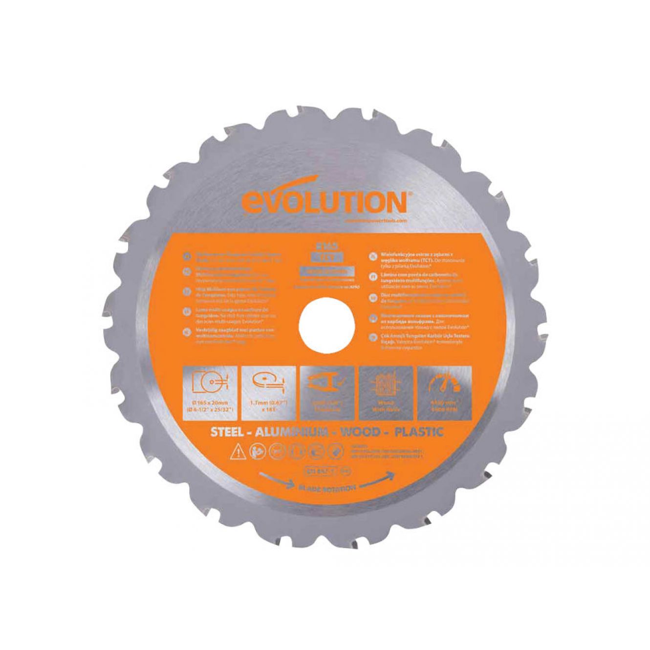 Multi-Material Saw Blade 165 x 20mm x 18T EVLR165T18CS