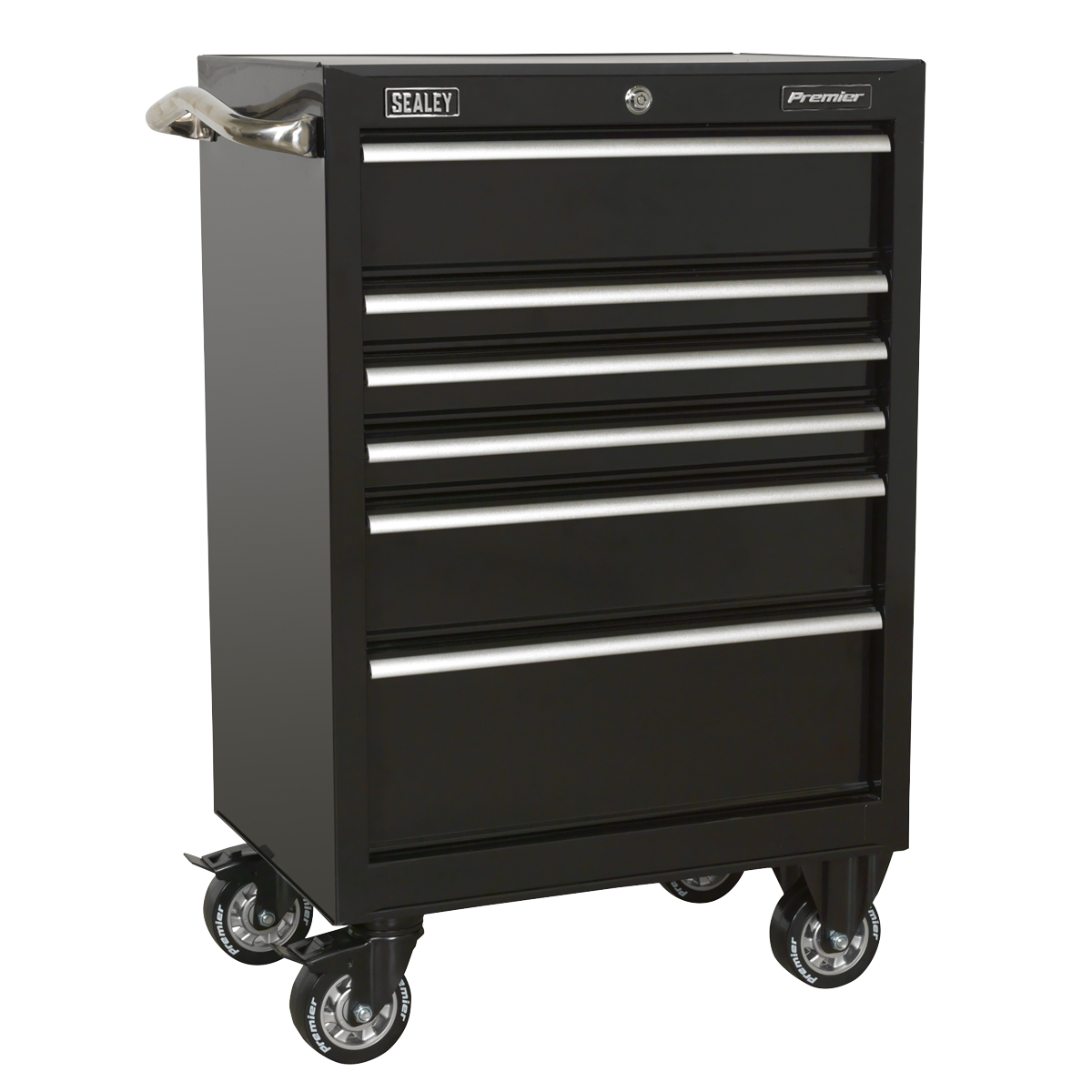 Rollcab 6 Drawer 675mm Heavy-Duty Black PTB67506