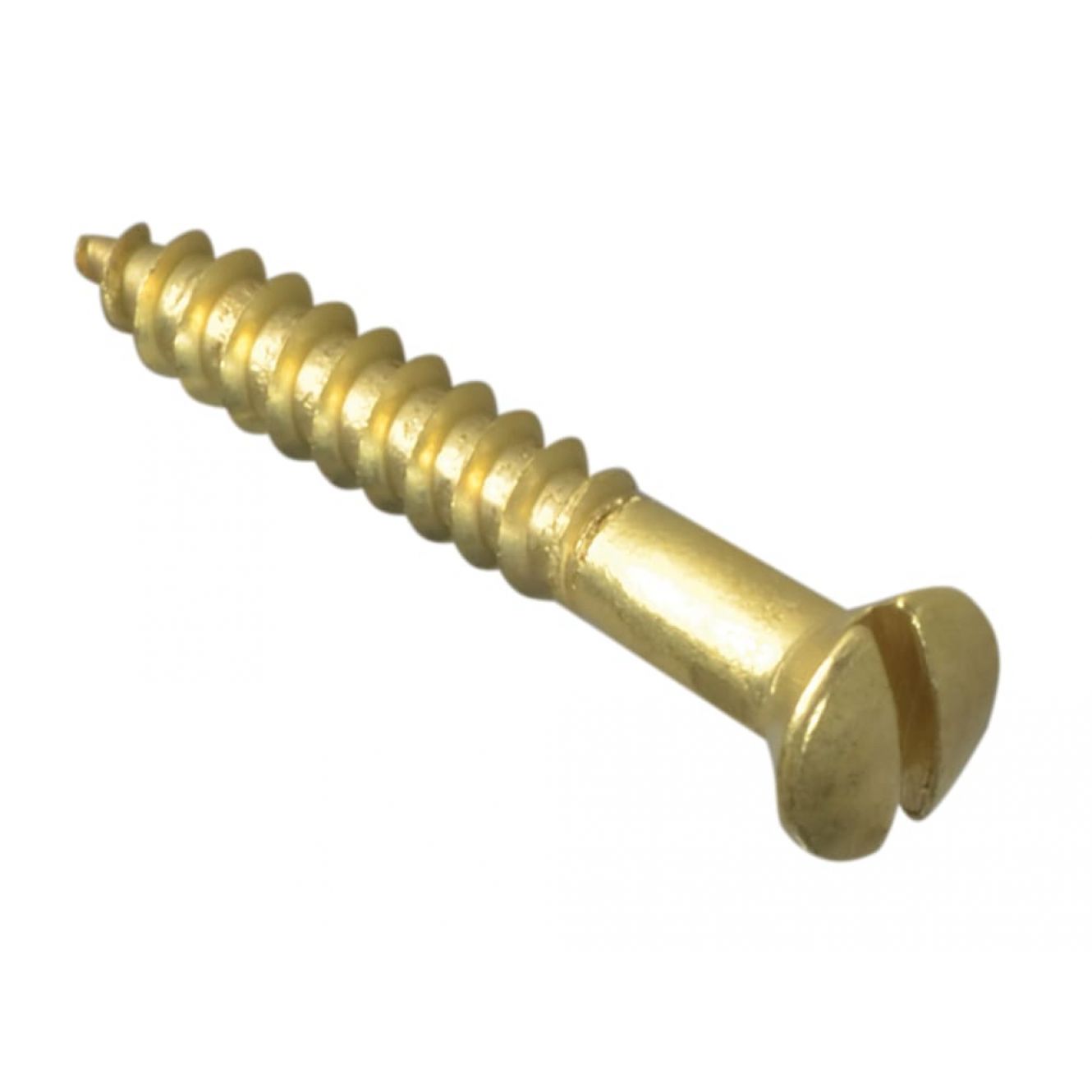 Wood Screws, Slotted, RAH, Brass