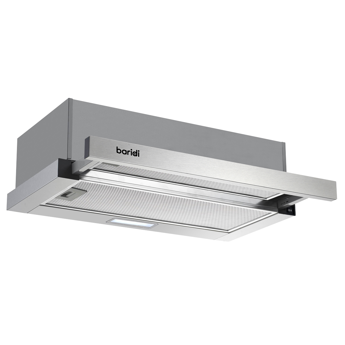 Baridi Telescopic Cooker Hood with Aluminium Filters 60cm - Stainless Steel DH286