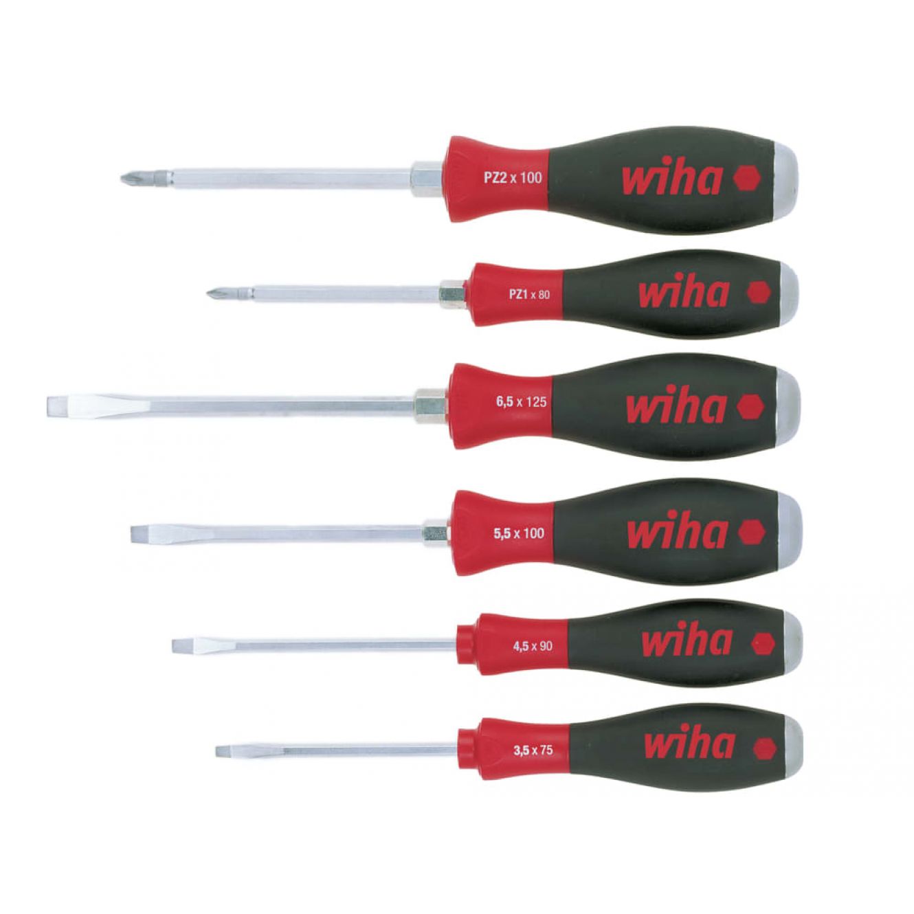 SoftFinish® SL/PZ Hex Blade Screwdriver Set, 6 Piece WHA21251