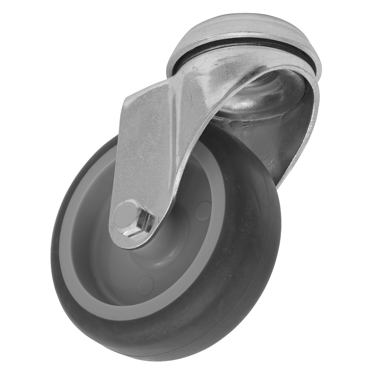 Medium-Duty Thermoplastic Bolt Hole Swivel Castor Wheel Ø75mm - Trade SCW275SBEM