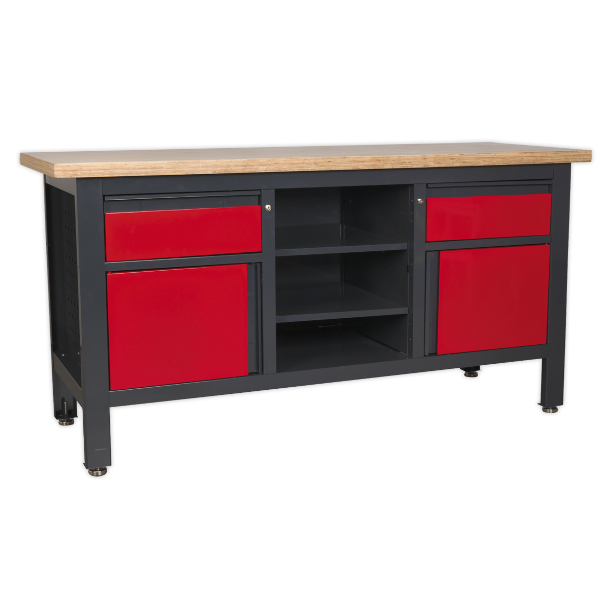 Workstation with 2 Drawers, 2 Cupboards & Open Storage AP1905A