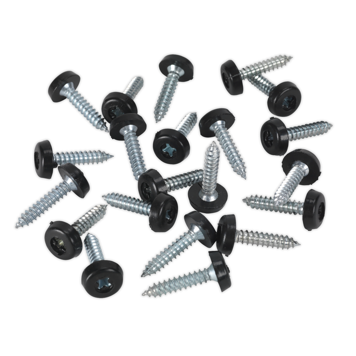 Numberplate Screw Plastic Enclosed Head 4.8 x 24mm Black Pack of 50 PTNP7