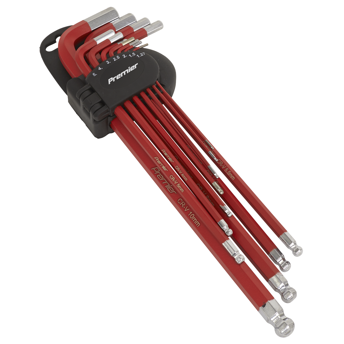 Ball-End Hex Key Set 11pc Anti-Slip Extra-Long Metric AK7164