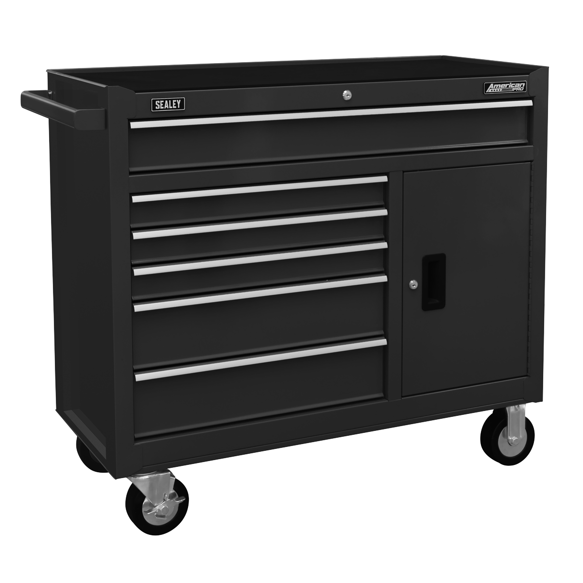 Rollcab 6 Drawer with Ball Bearing Slides - Black AP4106B