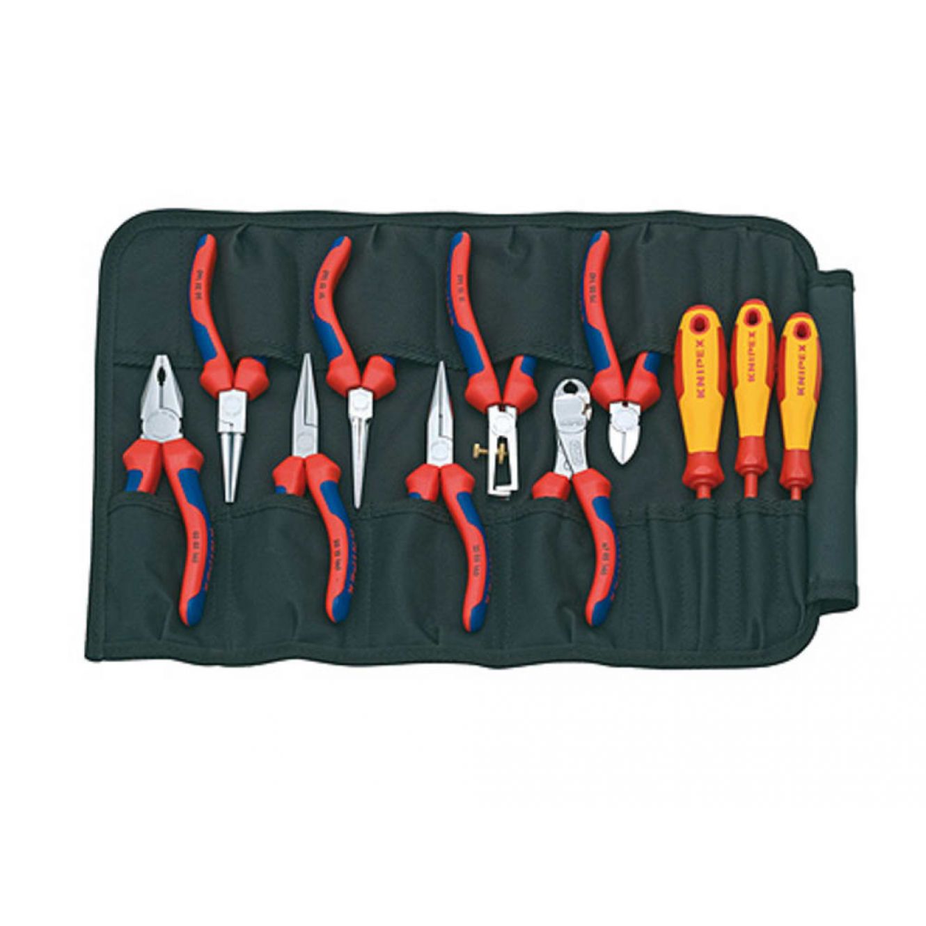 Pliers & Screwdriver Set in Tool Roll, 11 Piece KPX001941