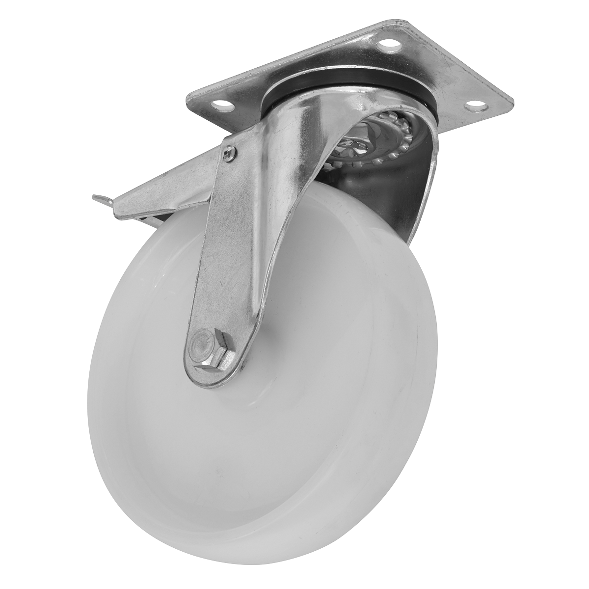 Heavy-Duty Nylon Castor Wheel Swivel with Total Lock Ø125mm - Trade SCW4125SPLEM