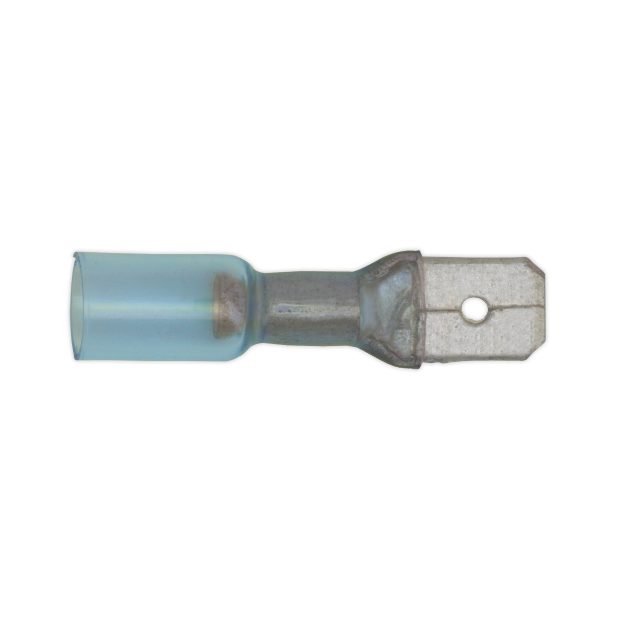 Heat Shrink Push-On Terminal 6.3mm Male Blue Pack of 25 BTSPM25