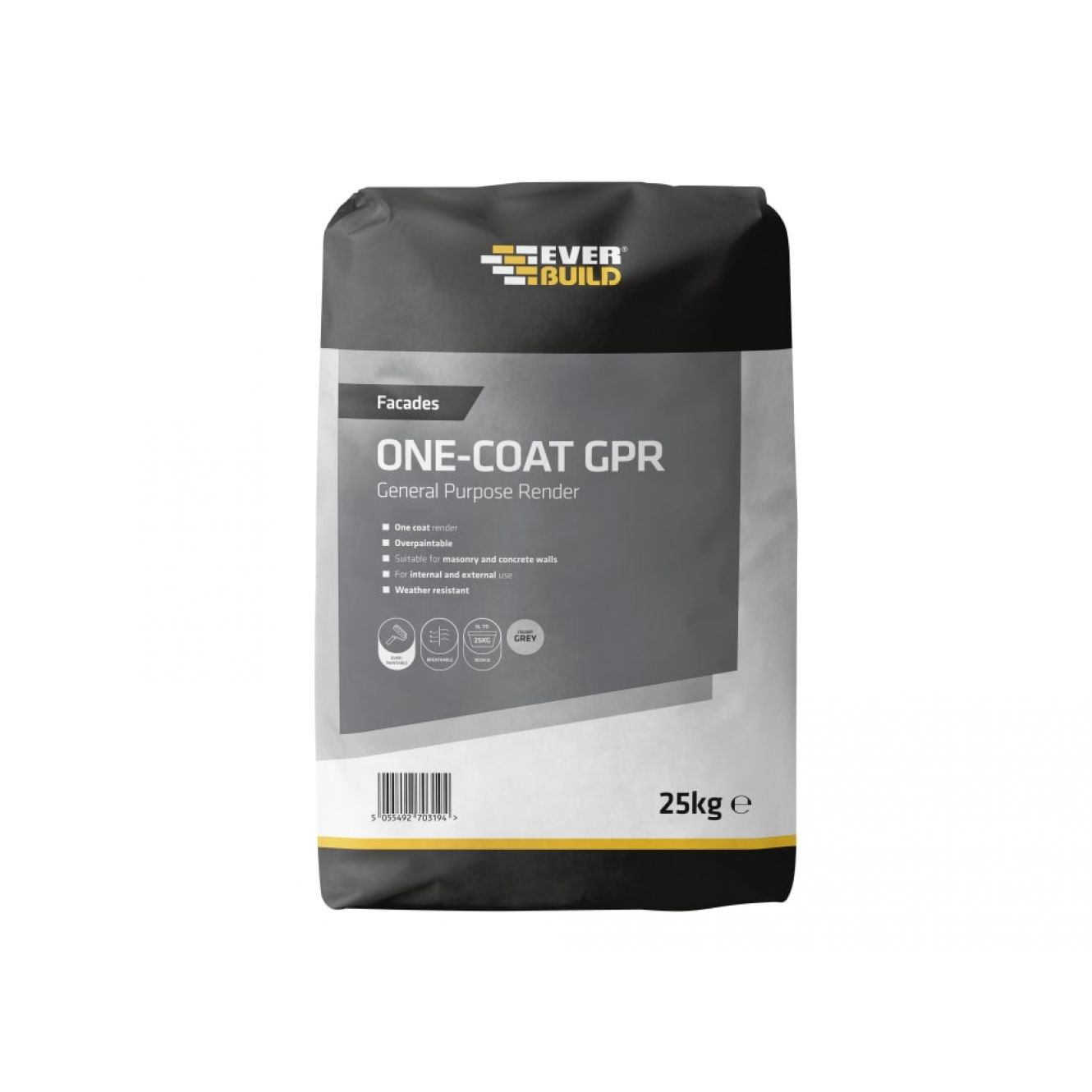 One-Coat General Purpose Render Grey 25kg EVBGPRGY25